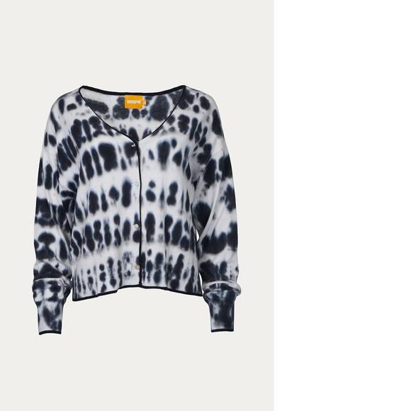 Cashmere Cardigan by Brodie with Crochet Back - Navy Blue